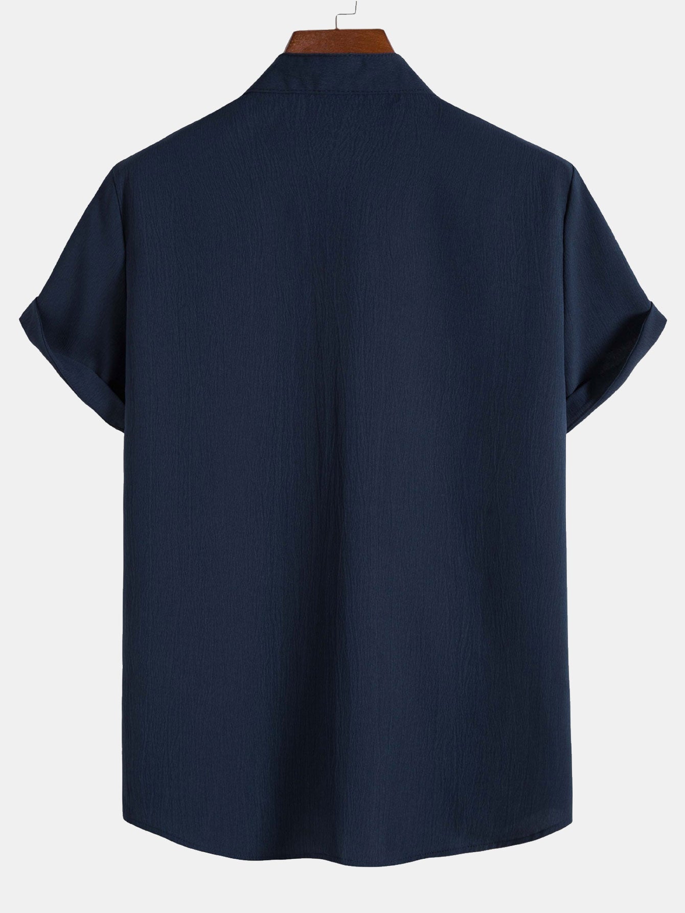 Regular Fit Stand Collar Shirt with Minimal Detailing for Men | Ideal for Casual and Professional Settings