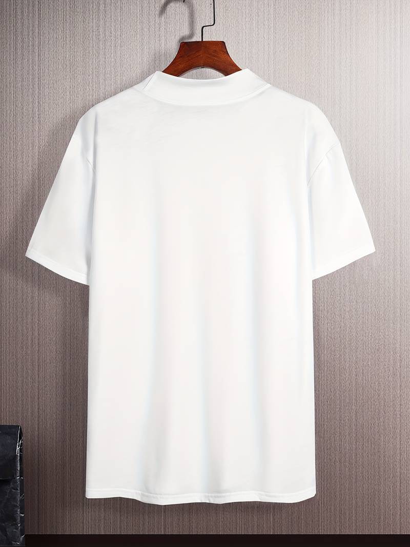 Stand Collar Short-Sleeve T-Shirt for Men | Ideal for Casual and Everyday Wear