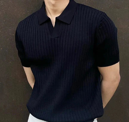 V-Neck Polo Shirt with Short Sleeves for Men | Ideal for Casual Summer Wear