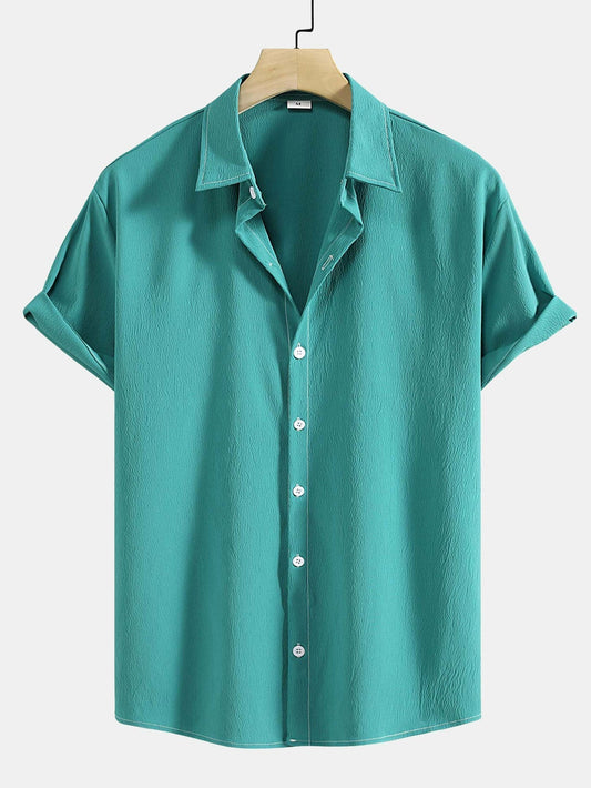 Button-Up Shirt with Textured Pattern for Men | Ideal for Casual and Semi-Formal Occasions