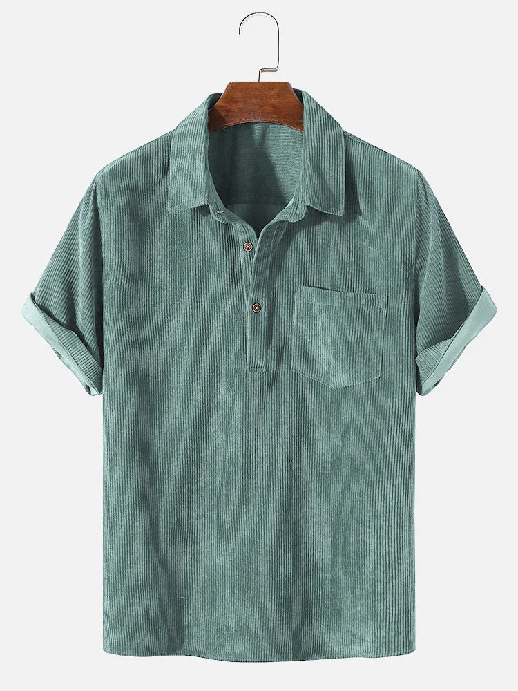 Short Sleeve Cord Shirt for Men | Ideal for Summer Wear