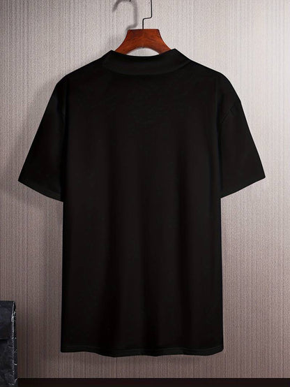 Stand Collar Short-Sleeve T-Shirt for Men | Ideal for Casual and Everyday Wear
